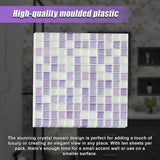 Tiles 3D Peel and Stick Wall Tile Crystal Mosaic 10 Sheets - Rear View