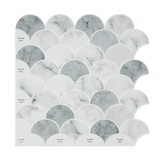 Tiles 3D Peel and Stick Wall Tile Fish Scale Mosaic 10 Sheets
