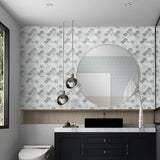 Tiles 3D Peel and Stick Wall Tile Fish Scale Mosaic 10 Sheets - Front View