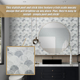 Tiles 3D Peel and Stick Wall Tile Fish Scale Mosaic 10 Sheets - Top-Down View