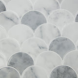 Tiles 3D Peel and Stick Wall Tile Fish Scale Mosaic 10 Sheets - Close-Up Angle