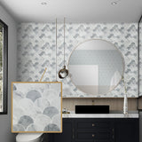 Tiles 3D Peel and Stick Wall Tile Fish Scale Mosaic 10 Sheets