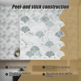 Tiles 3D Peel and Stick Wall Tile Fish Scale Mosaic 10 Sheets - Extra Image