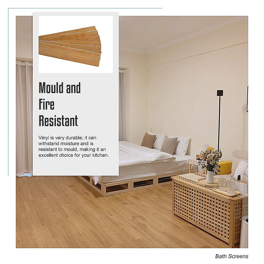 Vinyl Floor Tiles Self Adhesive Flooring Oak Wood Grain 16 Pack 2.3SQM