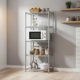 5 Tier Silver Metal Storage Rack Shelving Wire Shelf - Top-Down View