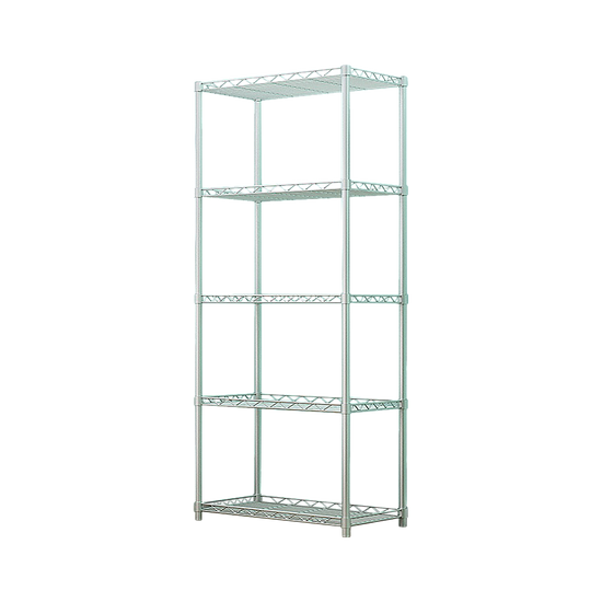 5 Tier Silver Metal Storage Rack Shelving Wire Shelf