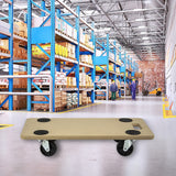 200kg Heavy Duty Hand Dolly Furniture Wooden Trolley Cart Moving Platform Mover - Front View
