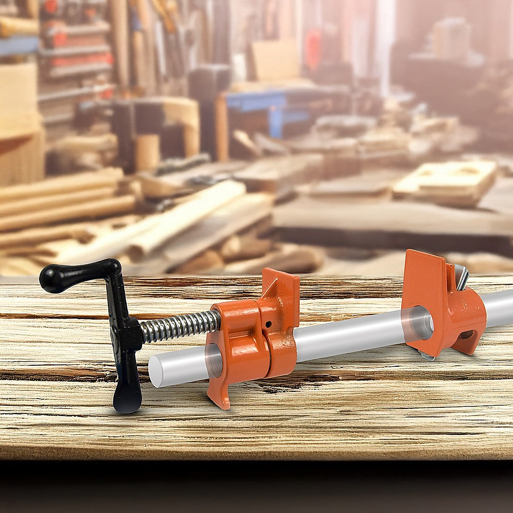 3/4 Wood Gluing Pipe Clamp Set (4 Pack) Heavy Duty PRO Woodworking Cast Iron