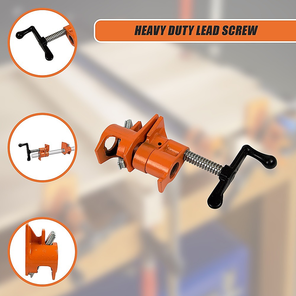 3/4 Wood Gluing Pipe Clamp Set (4 Pack) Heavy Duty PRO Woodworking Cast Iron