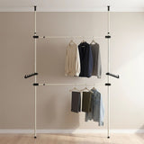Heavy Duty Adjust Clothes Rail Storage Garment Shelf Hanging Display Stand Rack - Front View