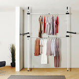 Heavy Duty Adjust Clothes Rail Storage Garment Shelf Hanging Display Stand Rack - Front View