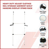 Heavy Duty Adjust Clothes Rail Storage Garment Shelf Hanging Display Stand Rack - Top-Down View