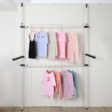 Heavy Duty Adjust Clothes Rail Storage Garment Shelf Hanging Display Stand Rack - Side View