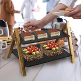 Party 2 Tier Cake Stand Slate Wedding Tiered Serving Stand Afternoon Tea - Front View