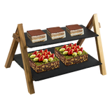 Party 2 Tier Cake Stand Slate Wedding Tiered Serving Stand Afternoon Tea - Top-Down View