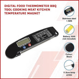 Digital Food Thermometer BBQ Tool Cooking Meat Kitchen Temperature Magnet - Side View