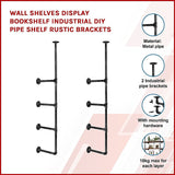 Wall Shelves Display Bookshelf Industrial DIY Pipe Shelf Rustic Brackets - 45-Degree Angle