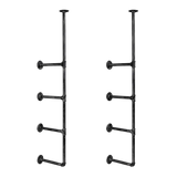 Wall Shelves Display Bookshelf Industrial DIY Pipe Shelf Rustic Brackets - Front View