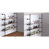 Wall Shelves Display Bookshelf Industrial DIY Pipe Shelf Rustic Brackets - Top-Down View