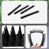 12pc Bird Spikes Human Cat Possum Mouse Pest Control Spiked Fence Wall Deterrent - Low Angle