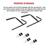 Pair Kayak Storage Rack Hanger Supporter Carrier Surfboard Holder Wall Bracket - Extra Image