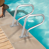 Swimming Pool Hand Rail Step Grab Rail 76.2x55.8cm with Drill Bit - Close-Up Angle