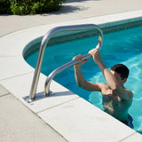 Swimming Pool Hand Rail Step Grab Rail 76.2x55.8cm with Drill Bit - 45-Degree Angle