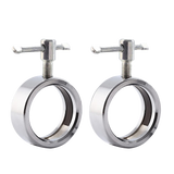 Barbell Collars 2 Olympic Stainless Steel Locks Clips Clamp - Rear View