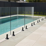 Balustrade Black Glass Clamp 304 Stainless Spigot Pool Fencing Fence - 45-Degree Angle