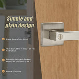 Door Handle Set Lever Privacy Function Square Satin Nickel - Close-Up Angle