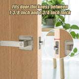 Door Handle Set Lever Privacy Function Square Satin Nickel - Extra Image