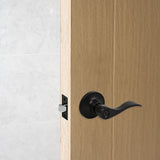 Door Handle Set Lever Privacy Function Black - Front View