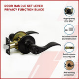 Door Handle Set Lever Privacy Function Black - Side View
