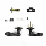 Door Handle Set Lever Privacy Function Black - 45-Degree Angle