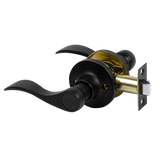 Door Handle Set Lever Passage Function Black - Top-Down View