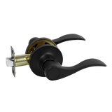 Door Handle Set Lever Passage Function Black - 45-Degree Angle