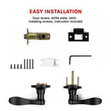 Door Handle Set Lever Passage Function Black - Close-Up Angle