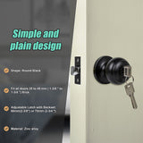 Door Handle Set Key Lock Function Round Black - Extra Image