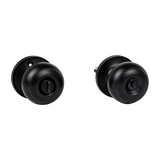 Door Handle Set Key Lock Function Round Black - Top-Down View