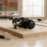 Door Handle Set Passage Function Round Black - 45-Degree Angle