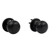 Door Handle Set Passage Function Round Black - Rear View