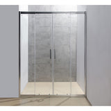 1400-1600mm Sliding Door Safety Glass Shower Screen Chrome By Della Francesca - Front View