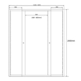 1400-1600mm Sliding Door Safety Glass Shower Screen Chrome By Della Francesca - Extra Image