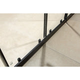 1400-1600mm Sliding Door Safety Glass Shower Screen Black By Della Francesca - Top-Down View