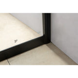 1400-1600mm Sliding Door Safety Glass Shower Screen Black By Della Francesca - Close-Up Angle