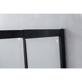 1400-1600mm Sliding Door Safety Glass Shower Screen Black By Della Francesca - 45-Degree Angle