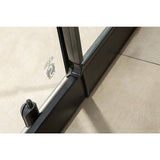 1400-1600mm Sliding Door Safety Glass Shower Screen Black By Della Francesca - Rear View