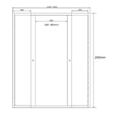 1400-1600mm Sliding Door Safety Glass Shower Screen Black By Della Francesca - Low Angle