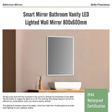 Smart Mirror Bathroom Vanity LED Lighted Wall Mirror 800x600mm - Extra Image