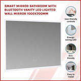 Smart Mirror Bathroom Vanity LED Lighted Wall Mirror 1000x700mm - Side View